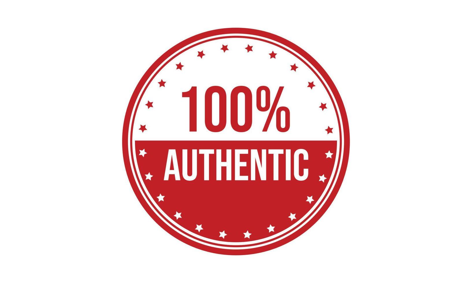 100 Percent Authentic Rubber Stamp vector