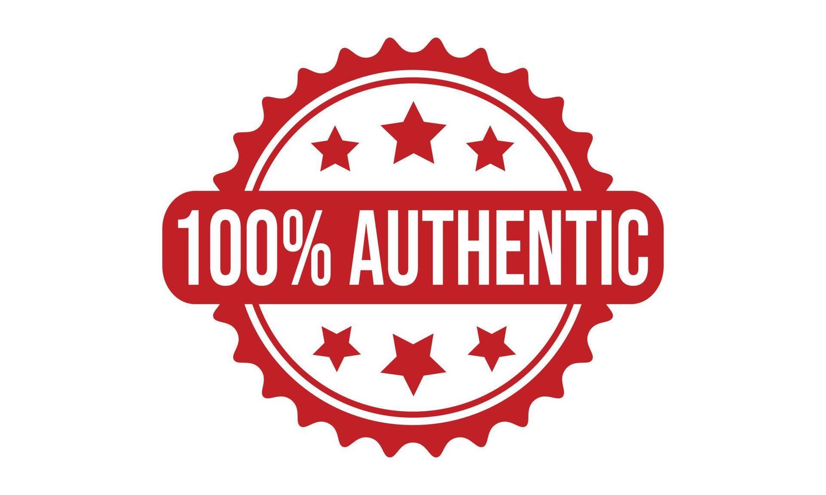 100 Percent Authentic Rubber Stamp vector