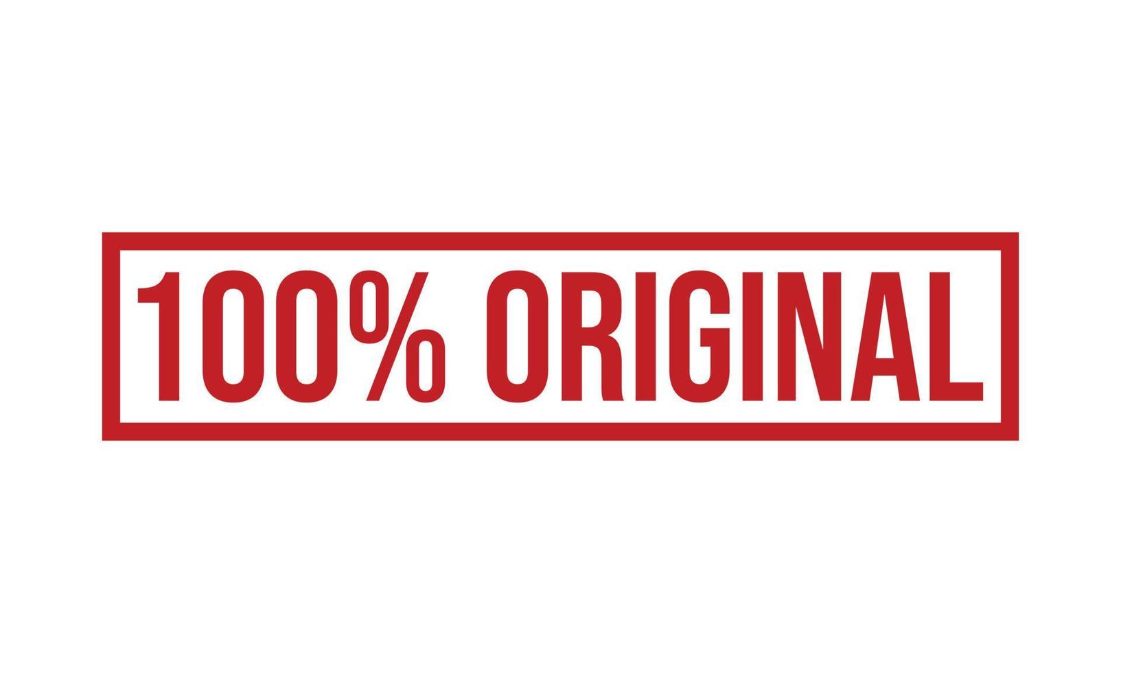 100 Percent Original Rubber Stamp vector