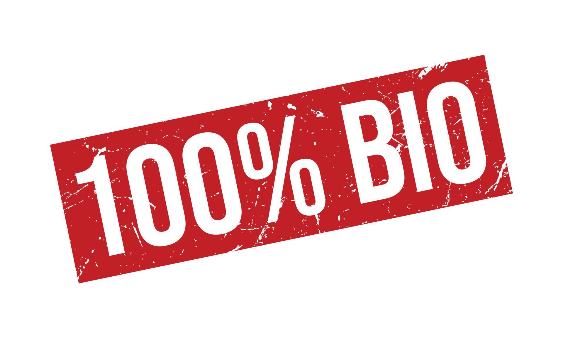 100 Percent Bio Rubber Stamp 20860368 Vector Art at Vecteezy