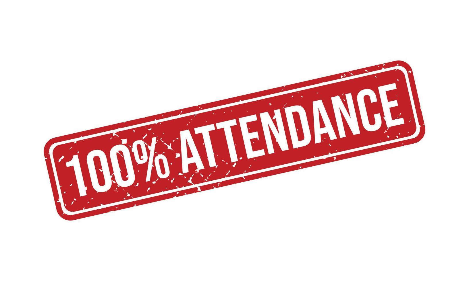 100 Percent Attendance Rubber Stamp vector