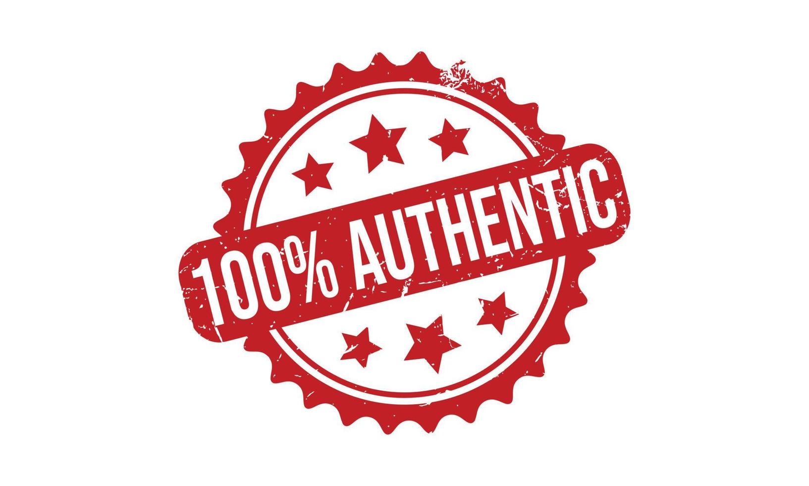 100 Percent Authentic Rubber Stamp vector