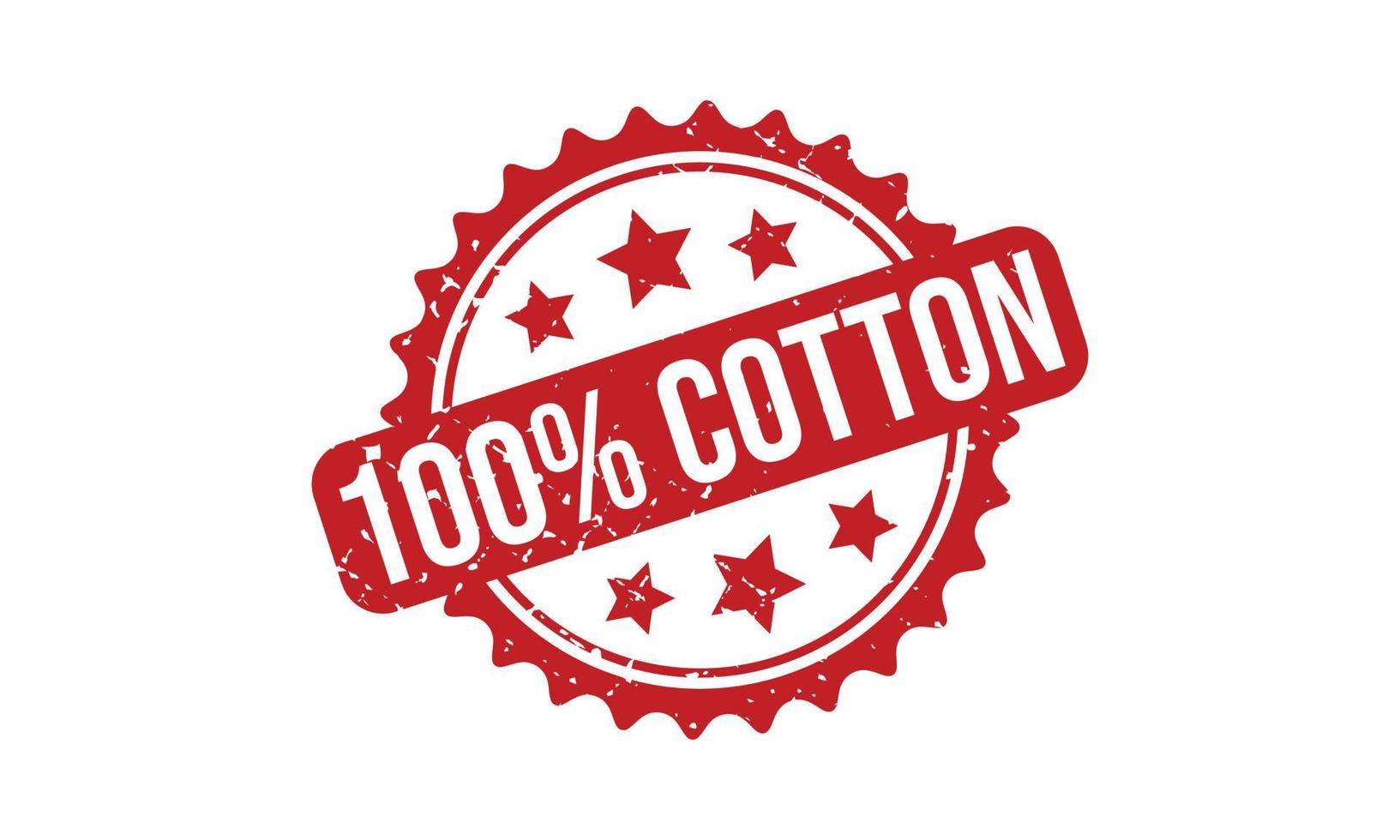 100 Percent Cotton Rubber Stamp vector