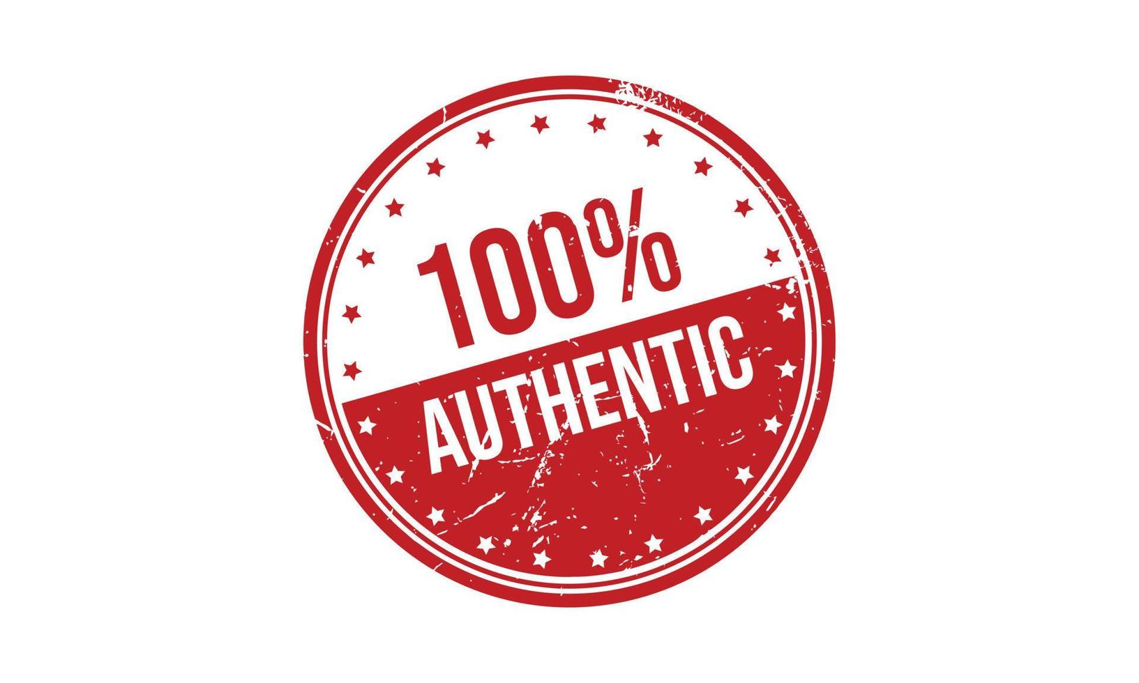 100 Percent Authentic Rubber Stamp vector