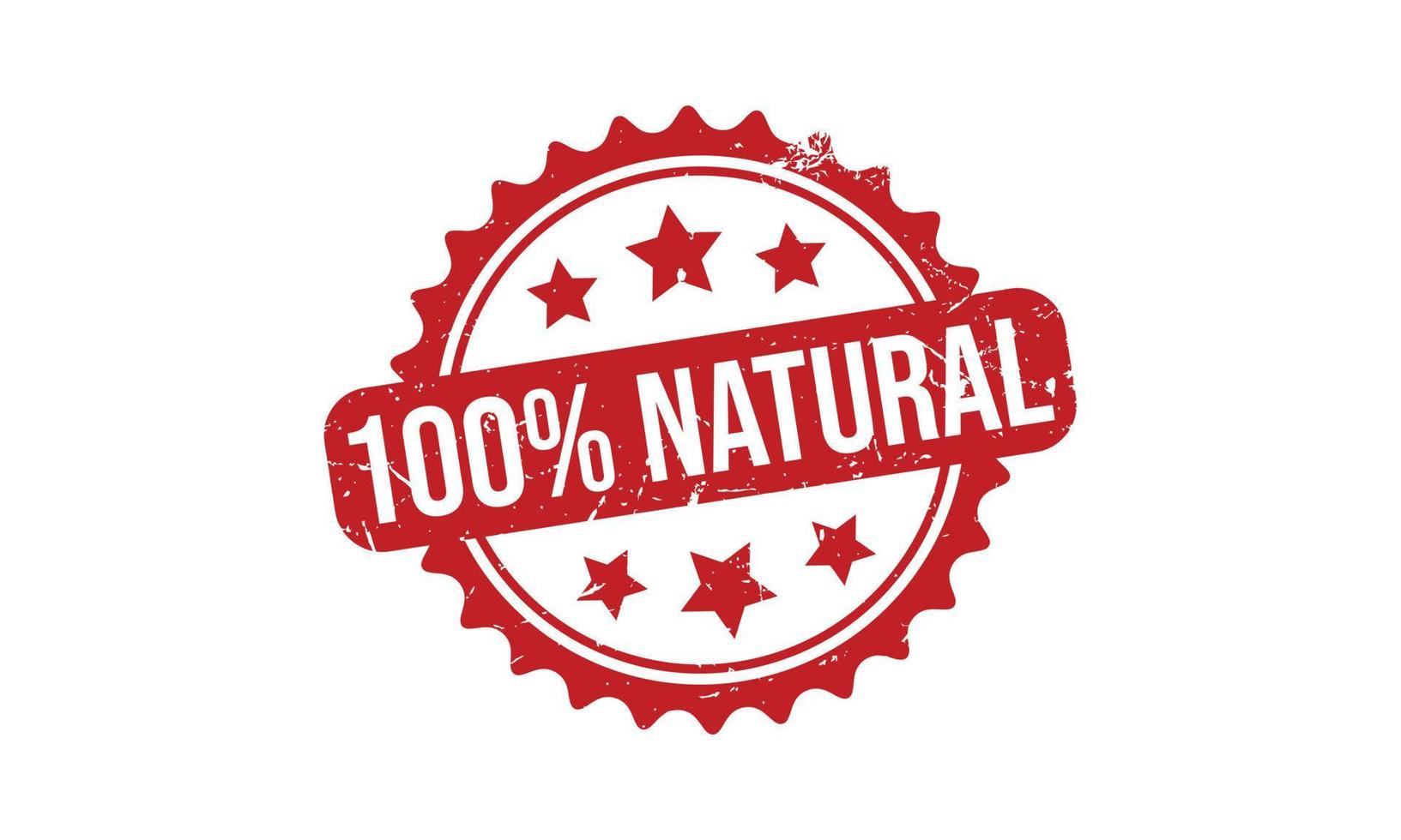 100 por ciento natural caucho sello vector