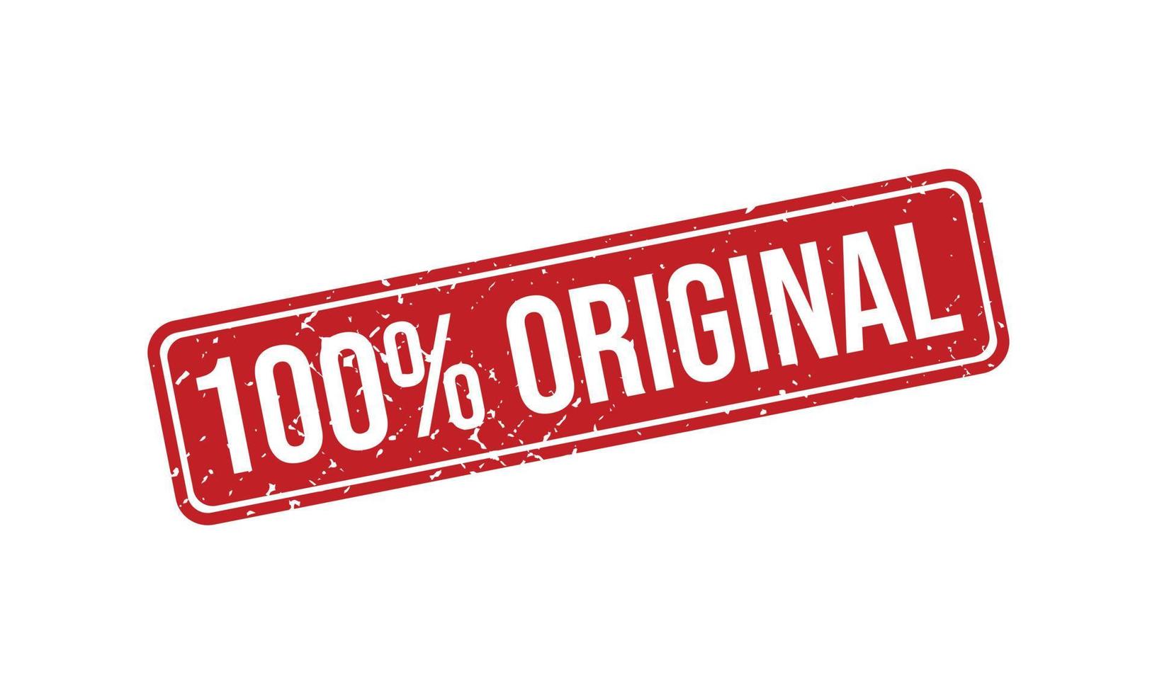 100 Percent Original Rubber Stamp vector