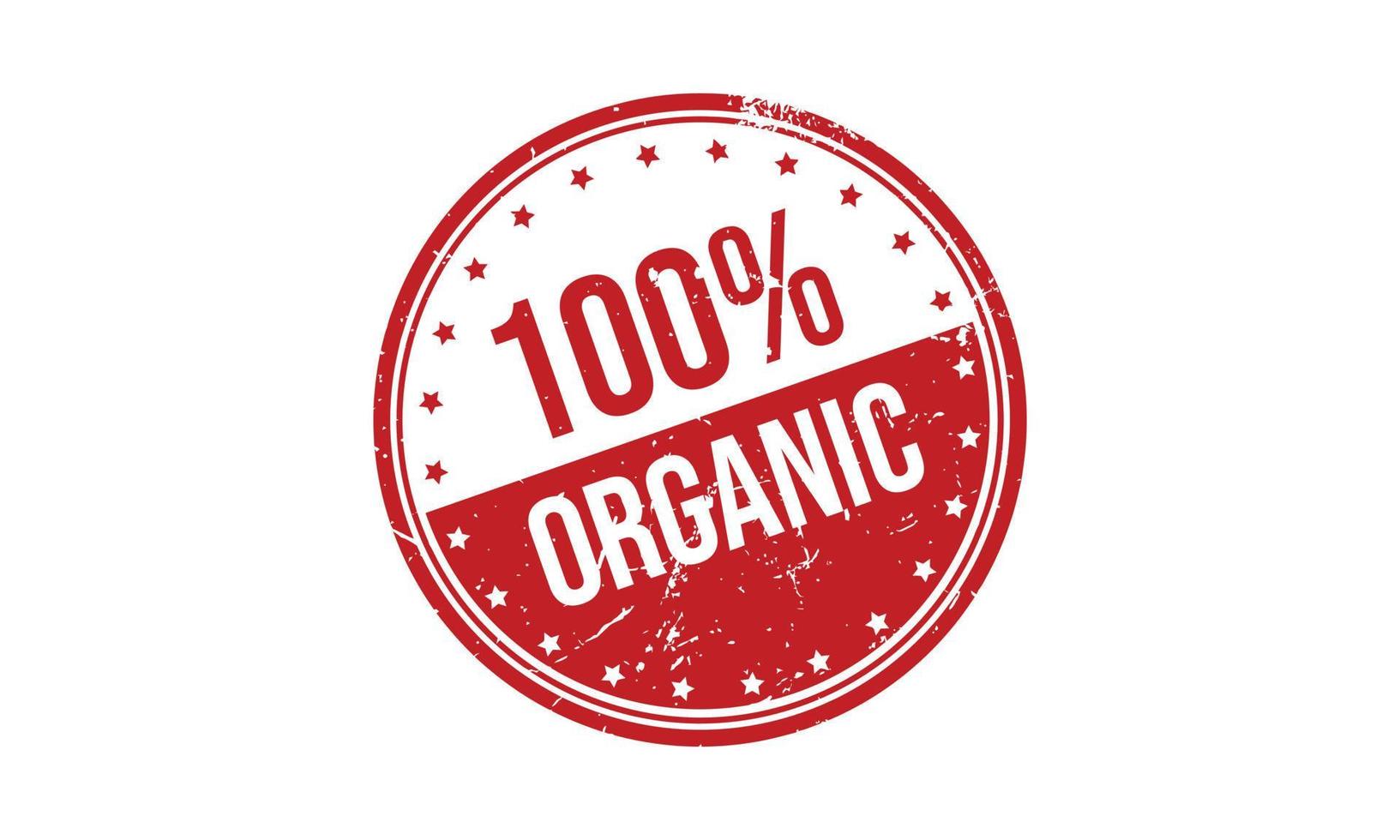 100 Percent Organic Rubber Stamp vector