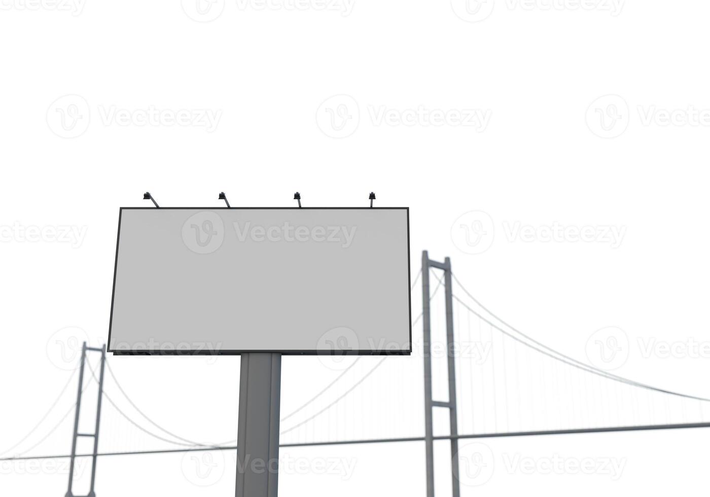 3D mockup blank billboard in downtown rendering photo