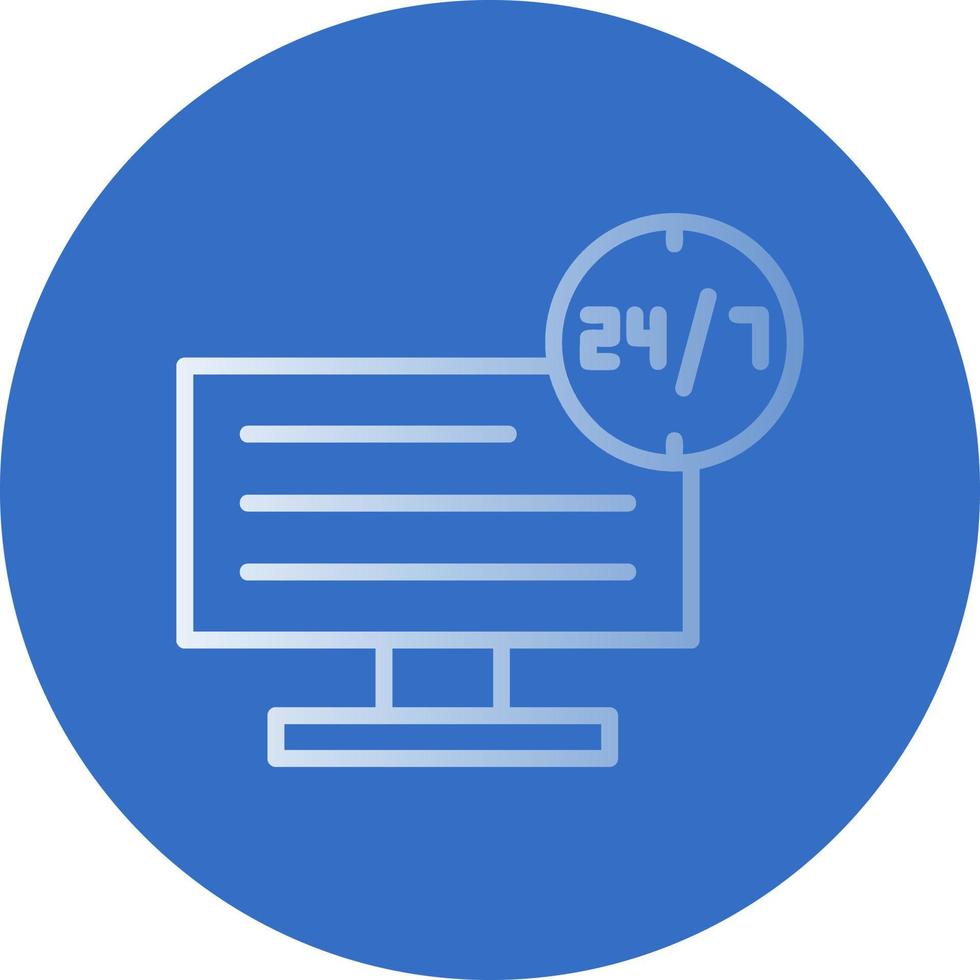 24 7 Monitoring Vector Icon Design