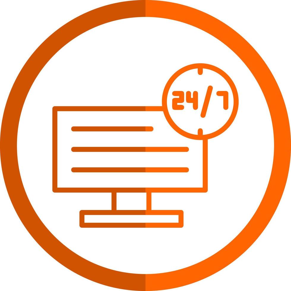 24 7 Monitoring Vector Icon Design