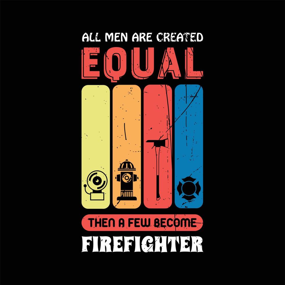 Firefighter T-shirt Design vector