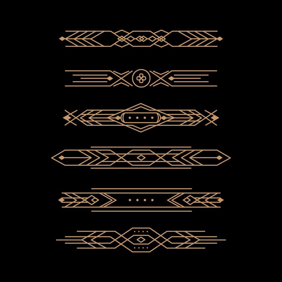 Set of Vintage Art Deco Line vector