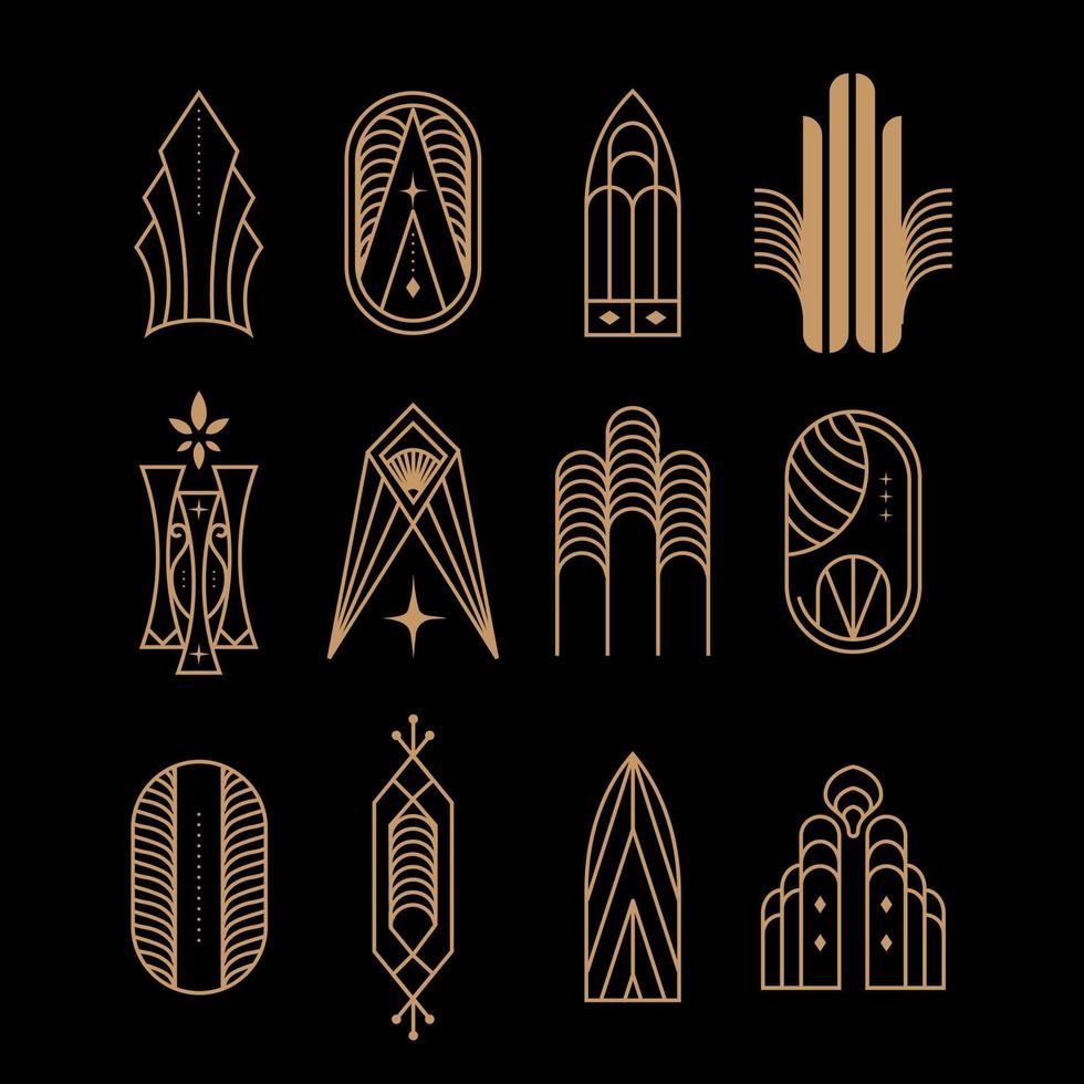 Set of Vintage Art Deco Icon vector