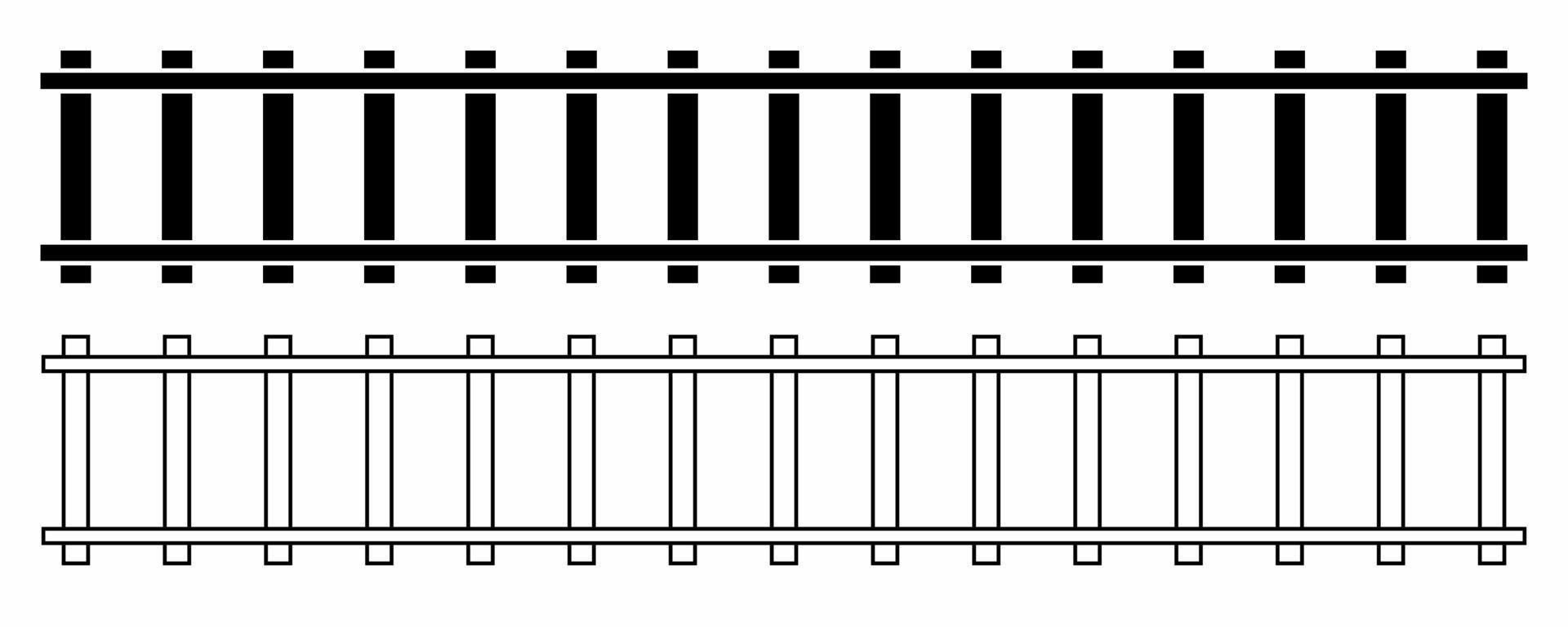 parte superior ver Derecho ferrocarril icono conjunto aislado en blanco antecedentes vector