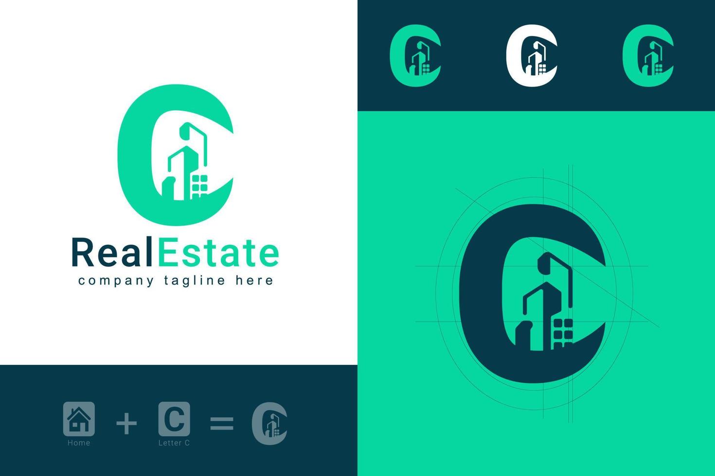 C Letter - Real Estate and Architecture Branding Identity logo templates vector