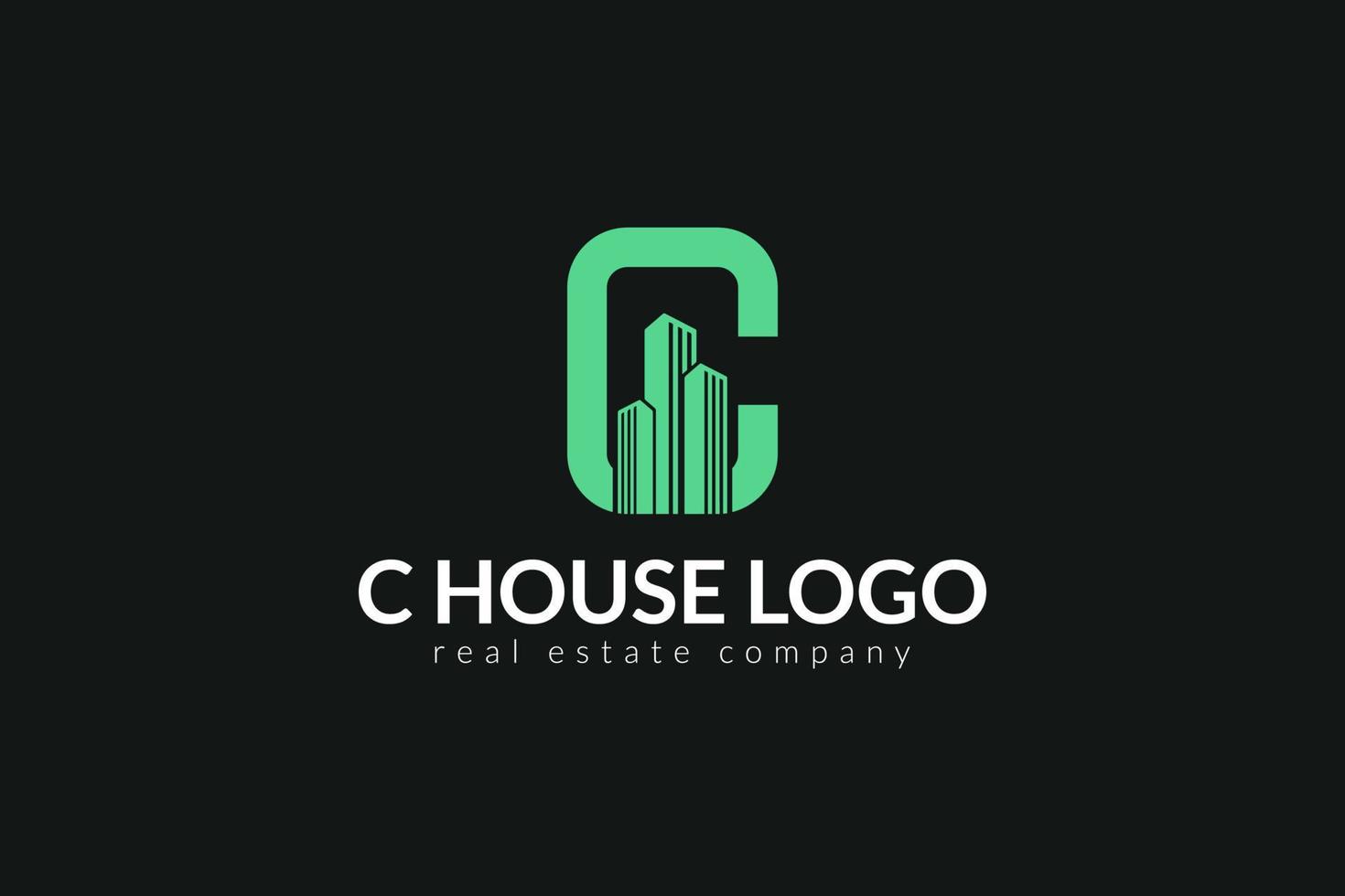 C letra - real inmuebles y arquitectura marca identidad logo plantillas vector