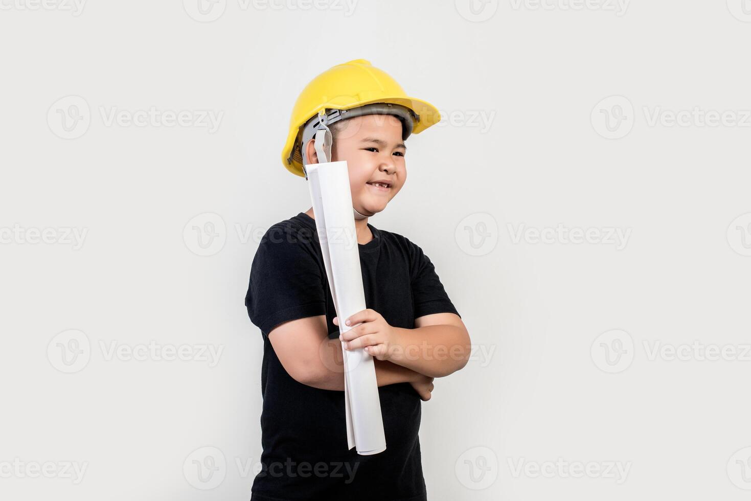 Funny portrait boy studio photo