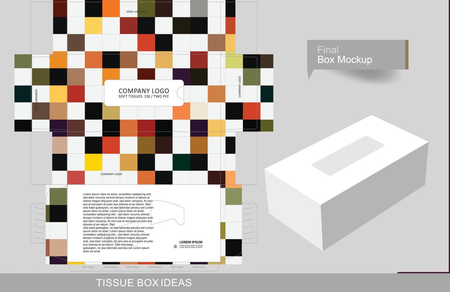 Autumn colors pallets tissue box concept vector