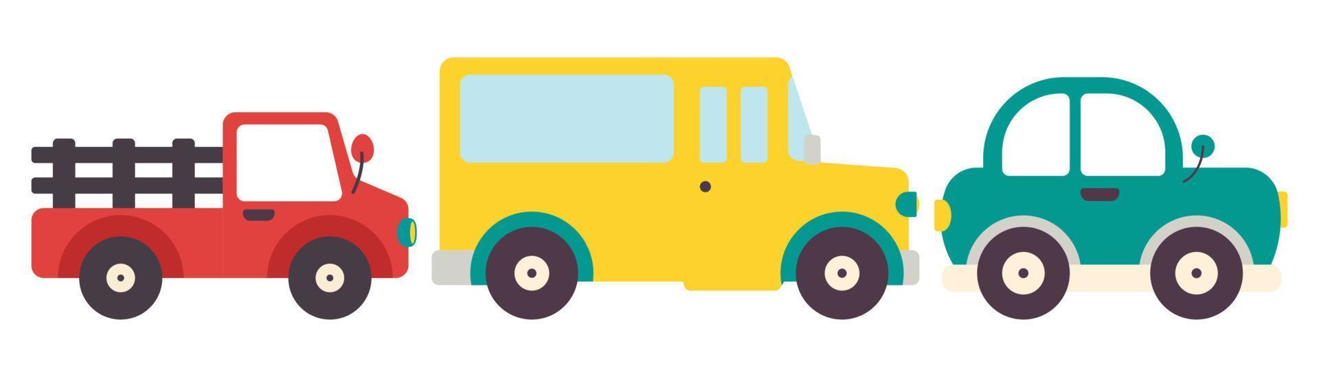 Set Collection Hand-drawn of vehicle illustration icons for design project vector