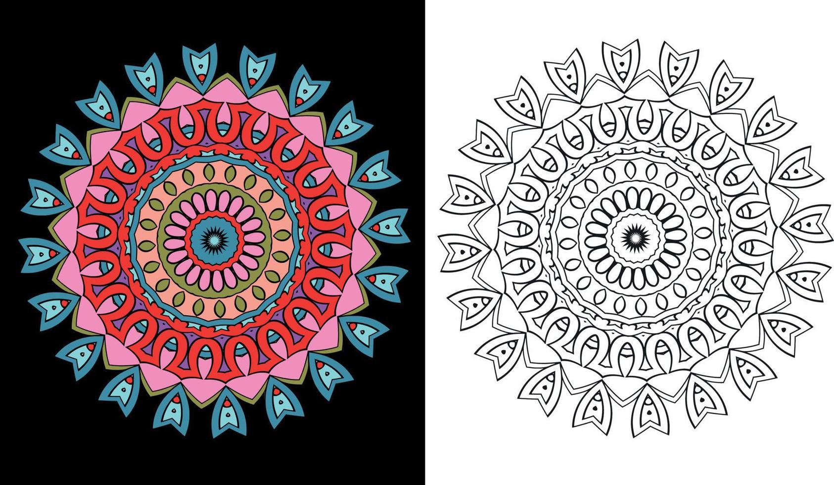 Ethnic Colorful Mandala With Colorful Ornament. Bright Colors. vector