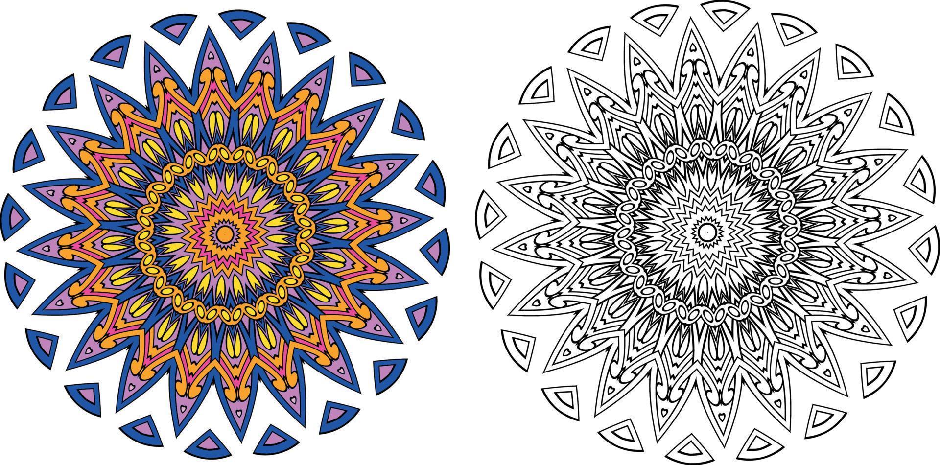 Colorful Mandalas For Coloring Book. Decorative Round Ornaments. Unusual Flower Shape. vector