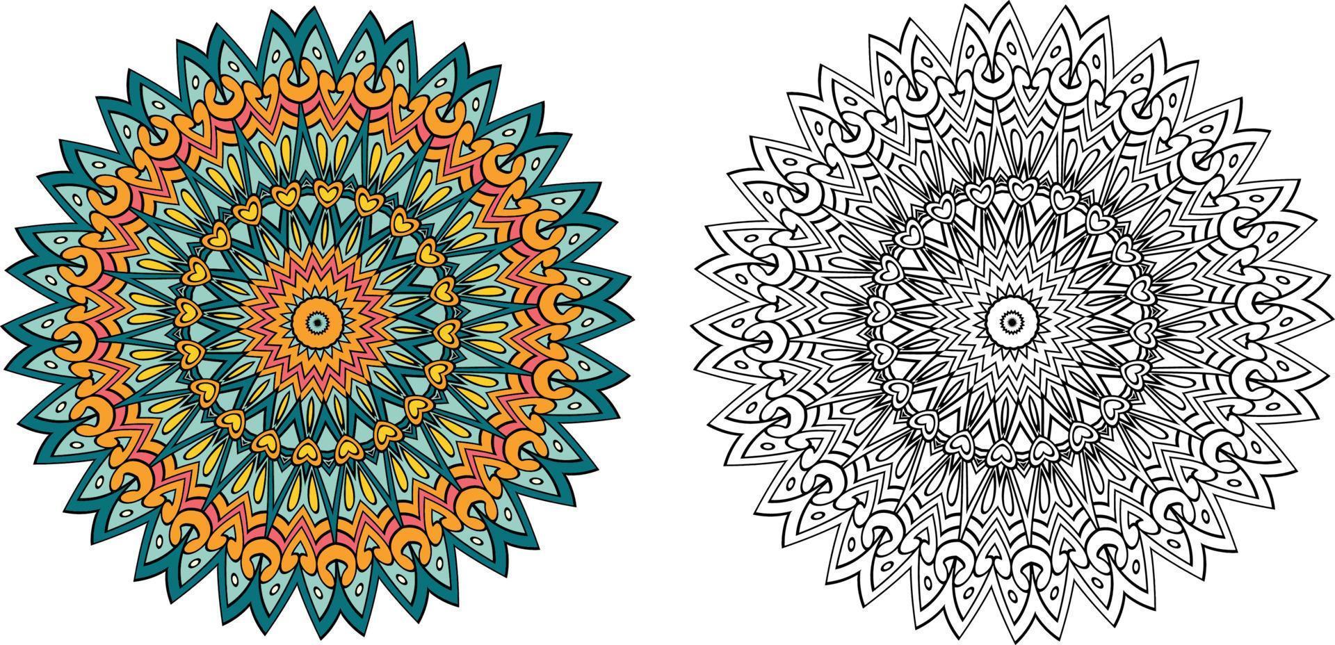 Mandala Coloring Book. Wallpaper Design, Tile Pattern, Shirt, Greeting Card, Sticker, Lace Pattern And Tattoo. Decoration For Interior Design. vector