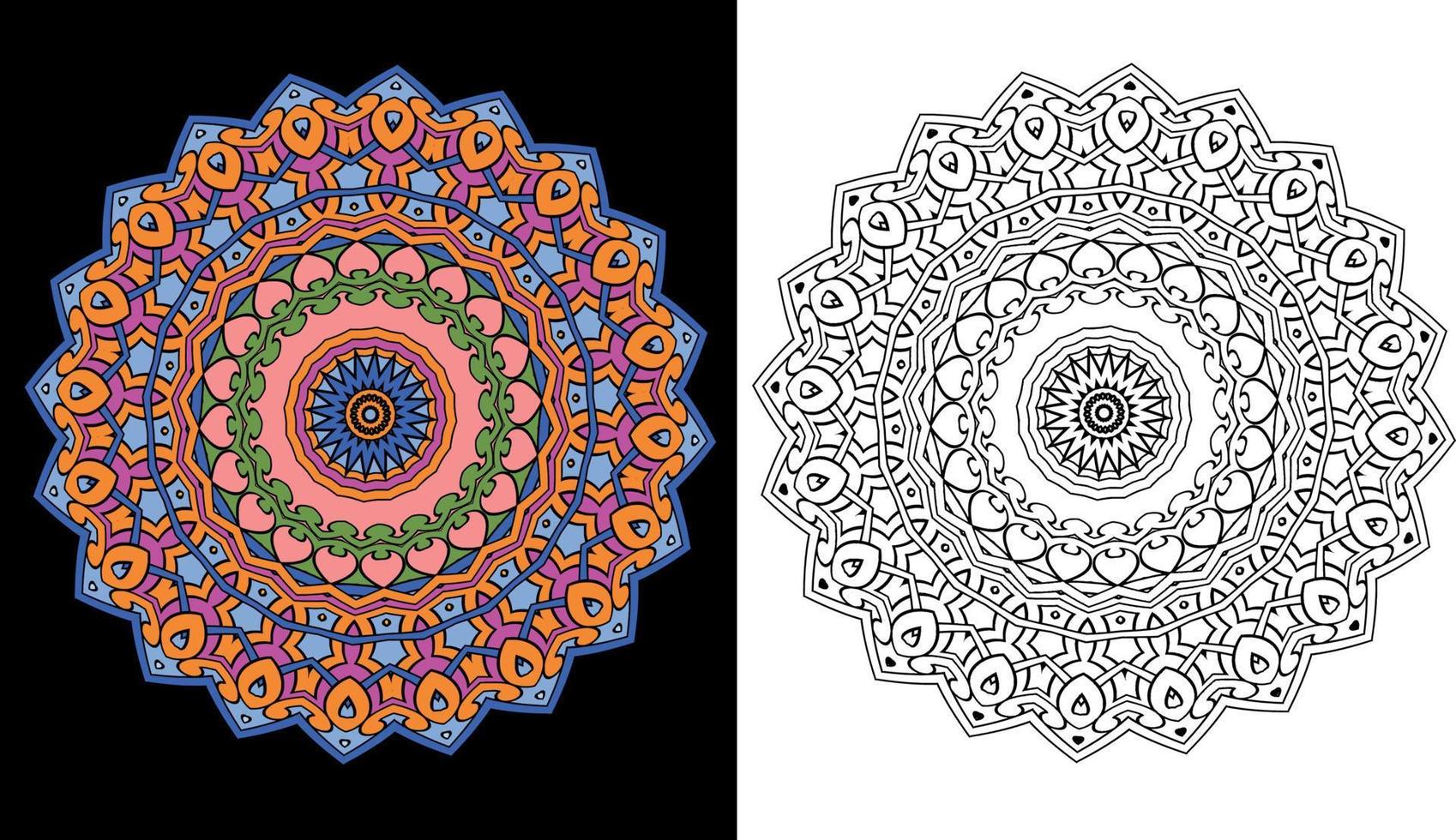 Colorful Mandala. Decorative Round Ornament. Isolated On White Background. Arabic, Indian, Ottoman Motifs. For Cards, Invitations vector