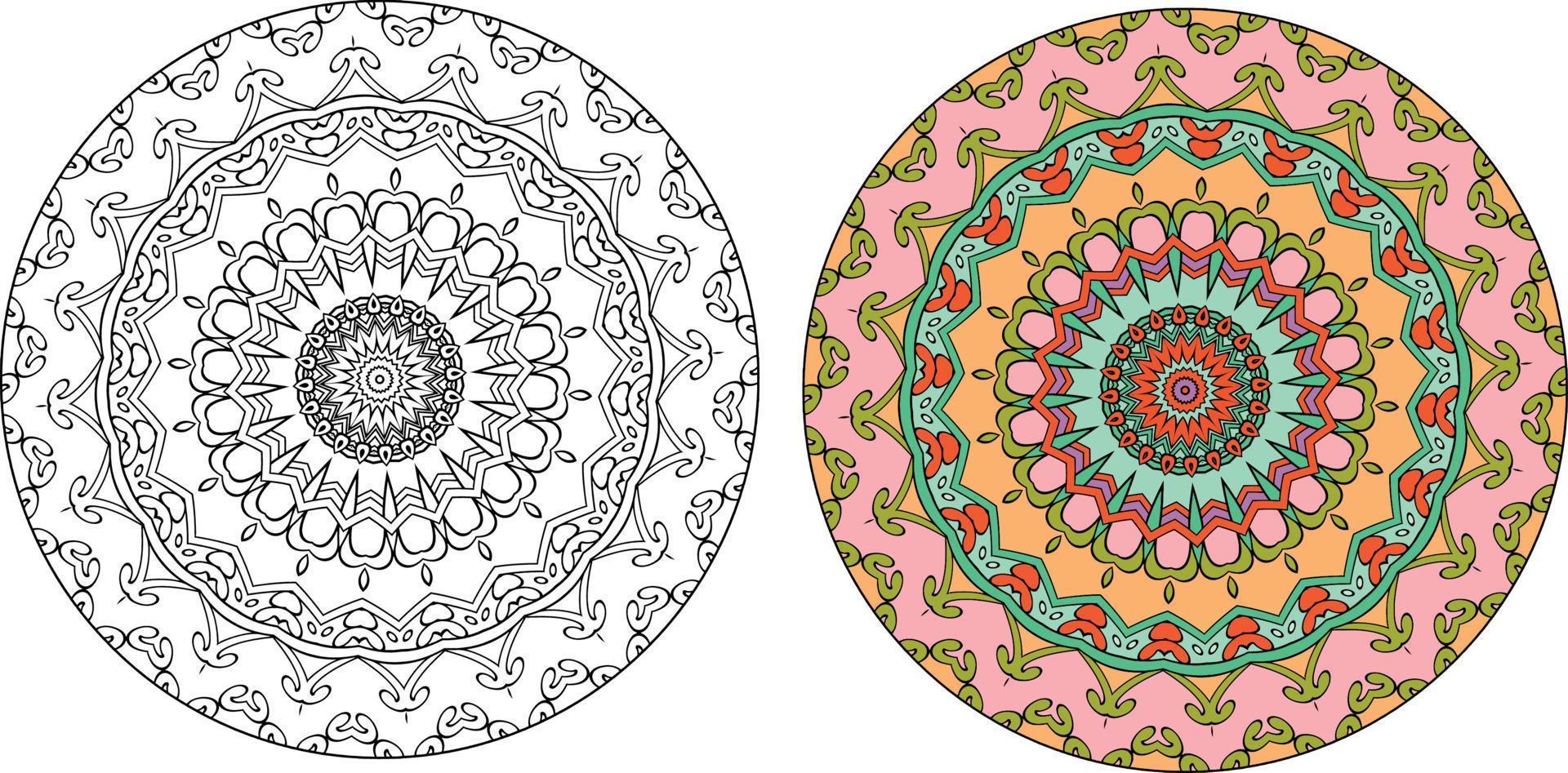 Colorful Mandala. Decorative Round Ornament. Isolated On White Background. Arabic, Indian, Ottoman Motifs. For Cards, Invitations vector