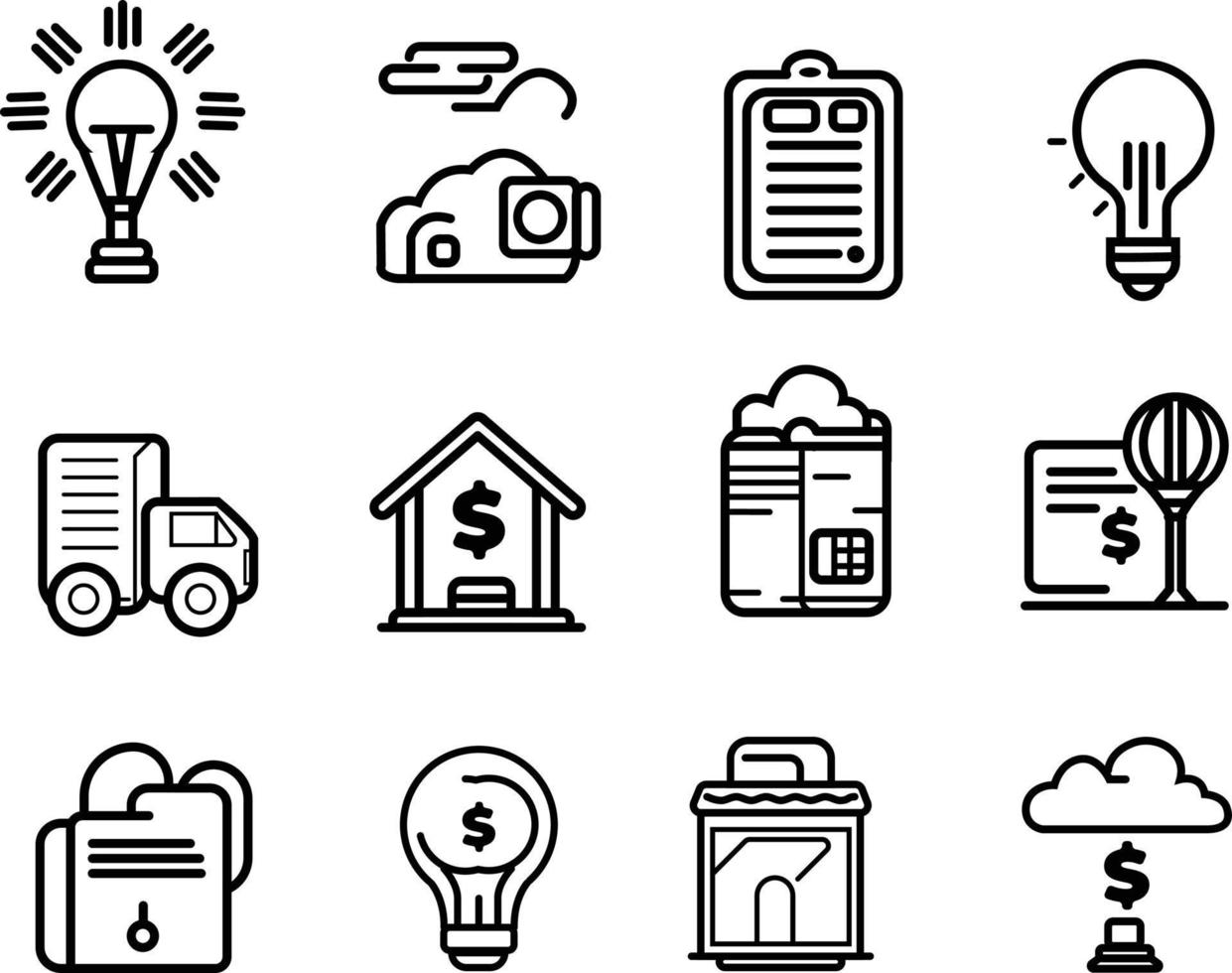 Business and Finance line icons set. Business outline icons collection. vector