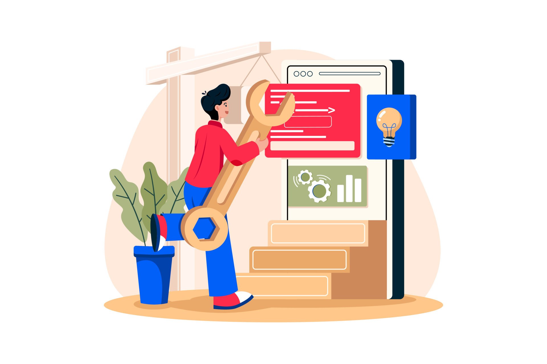 Application Development Illustration concept on white background ...