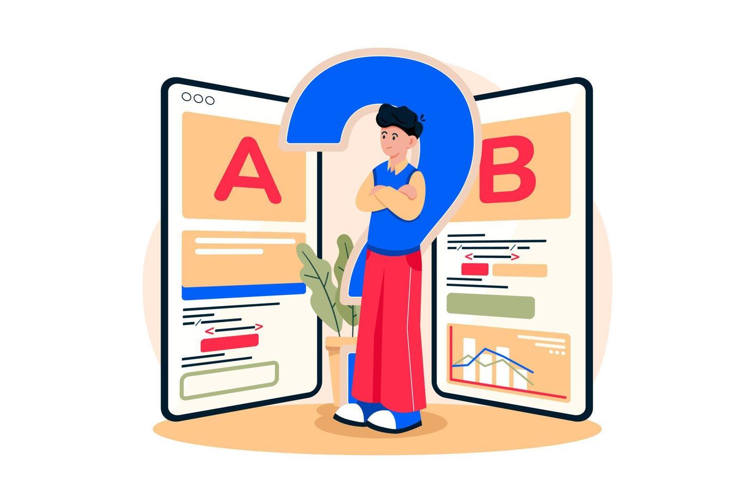 Ab Testing Illustration concept on white background vector