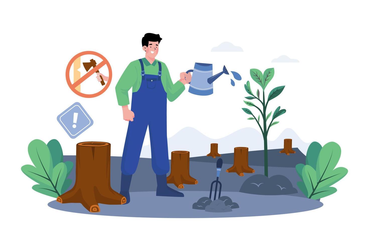 Forest Preservation Illustration concept on white background vector