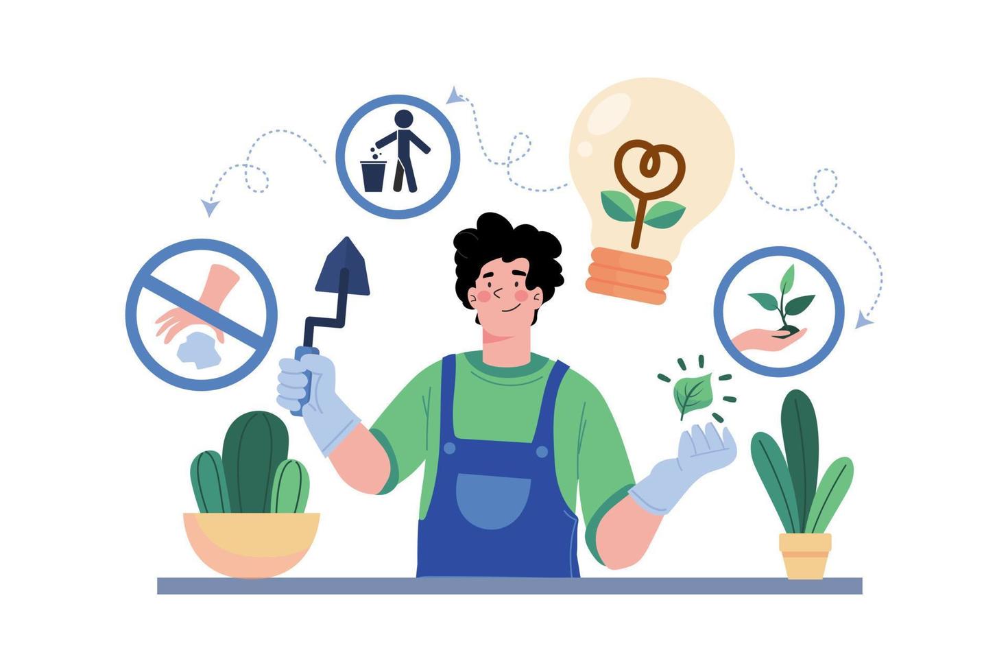 Green Thinking Illustration concept on white background vector