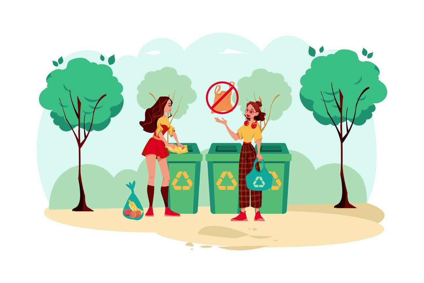 Trash Management Illustration concept on white background vector