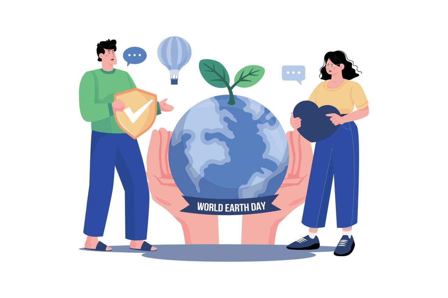 World Earth Day Illustration concept on white background vector