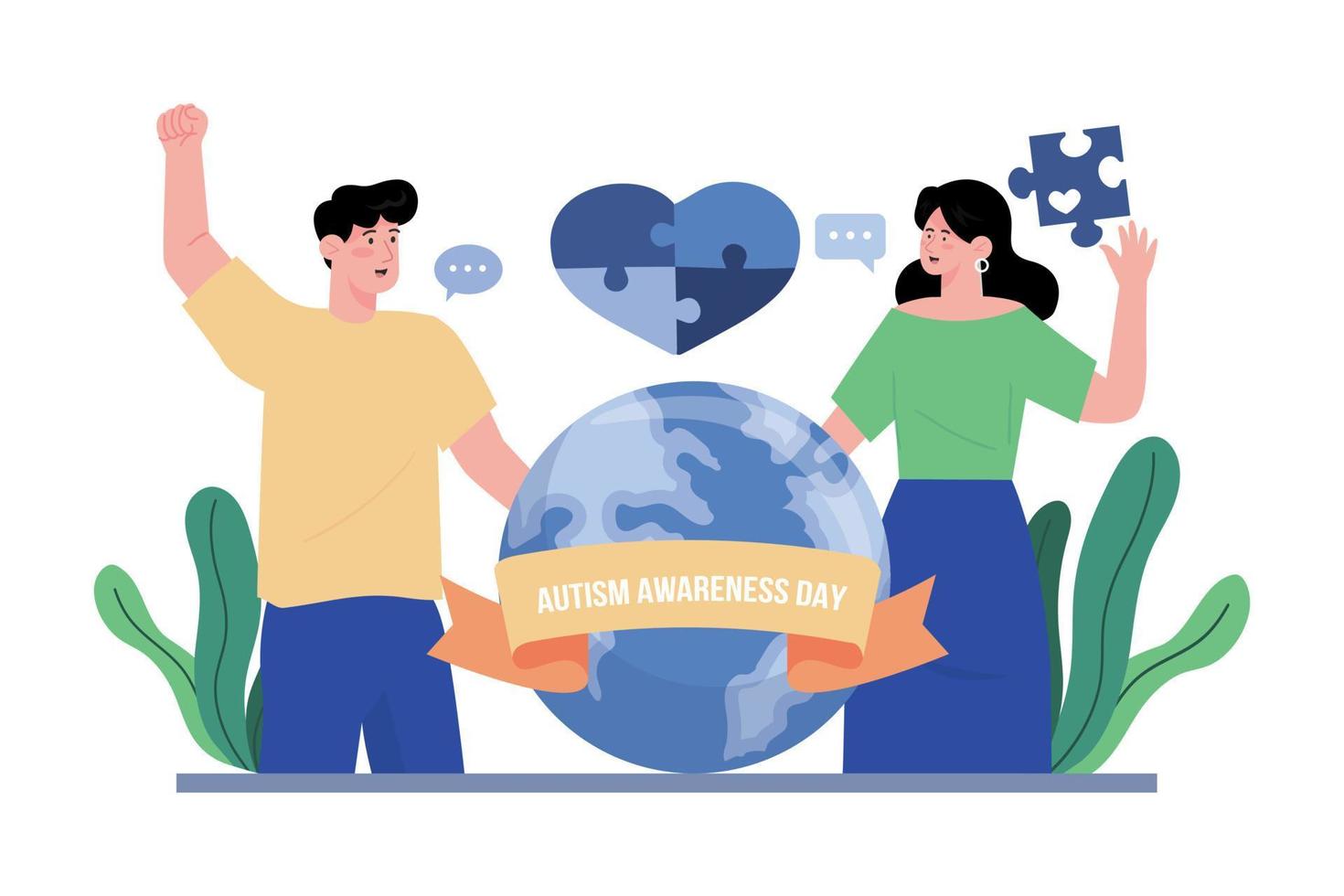 World Autism Day Illustration concept on white background vector