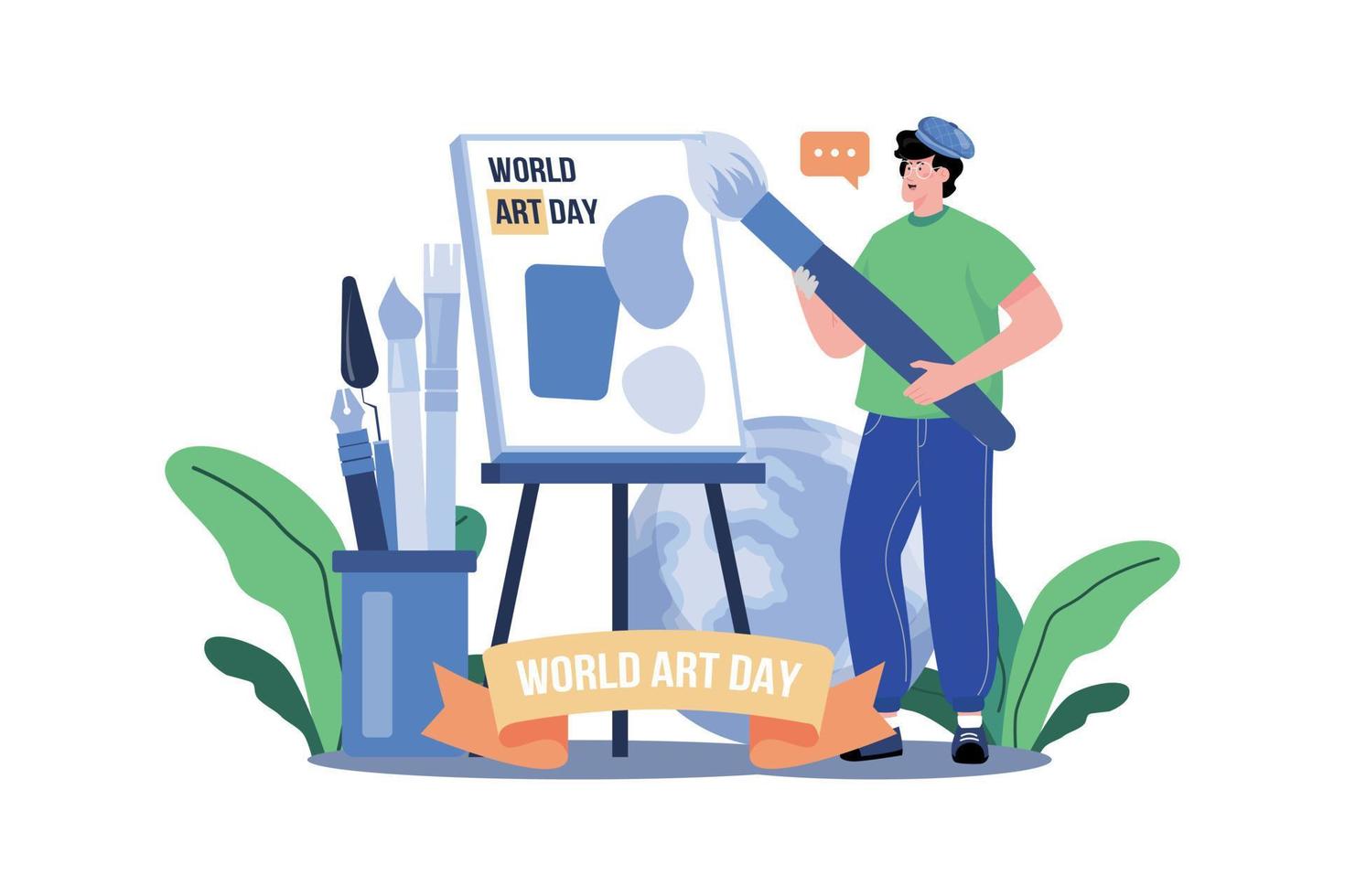 World Art Day Illustration concept on white background vector