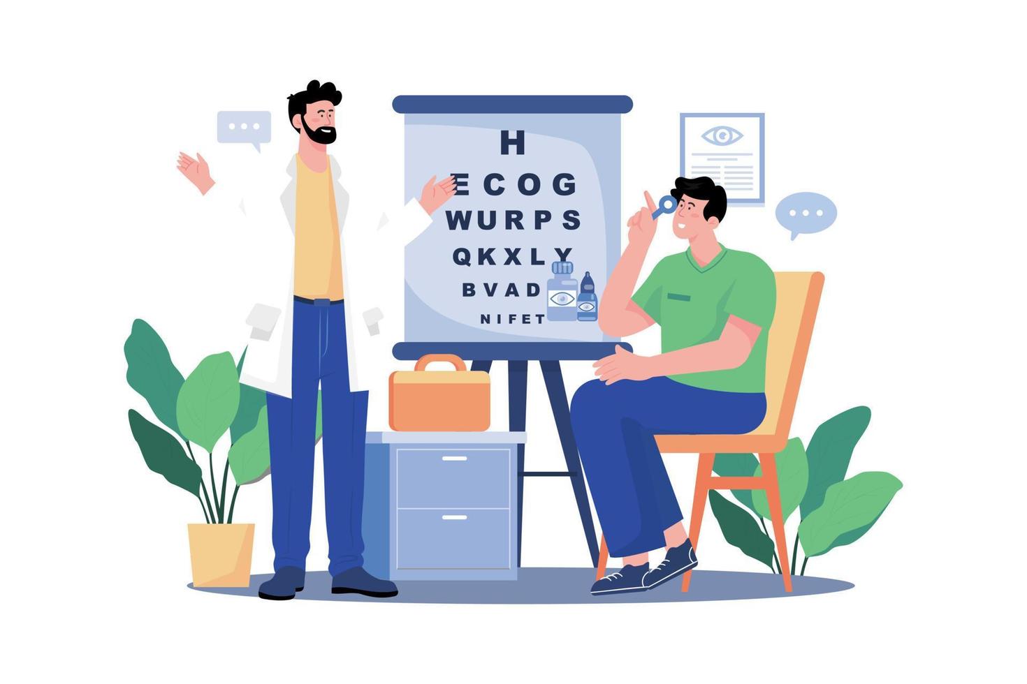 Eye Checkup Illustration concept on white background vector