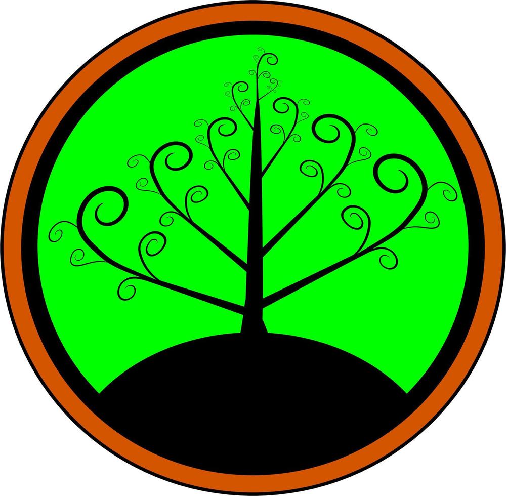 The illustrations and clipart. Vector image. tree with leaves