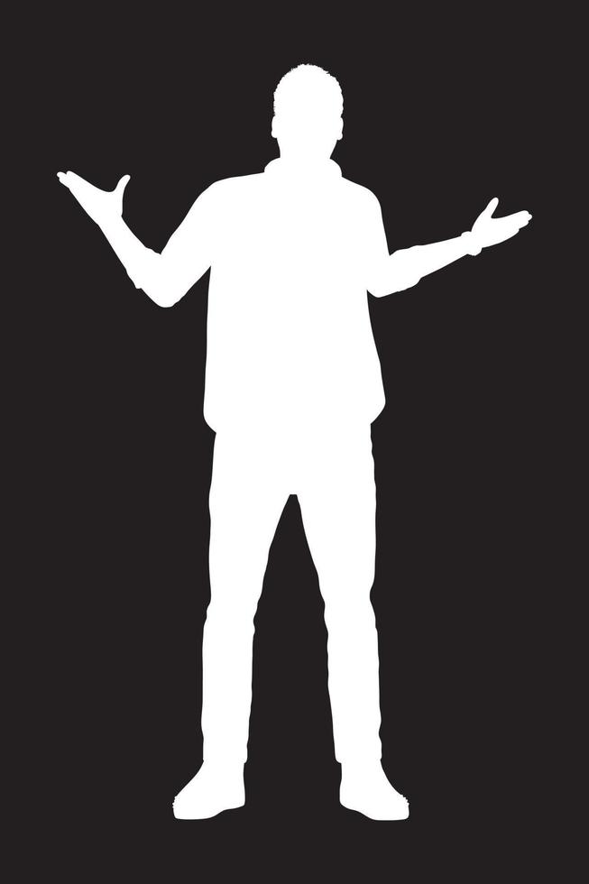 Figure of a man with both hands extended on either side vector