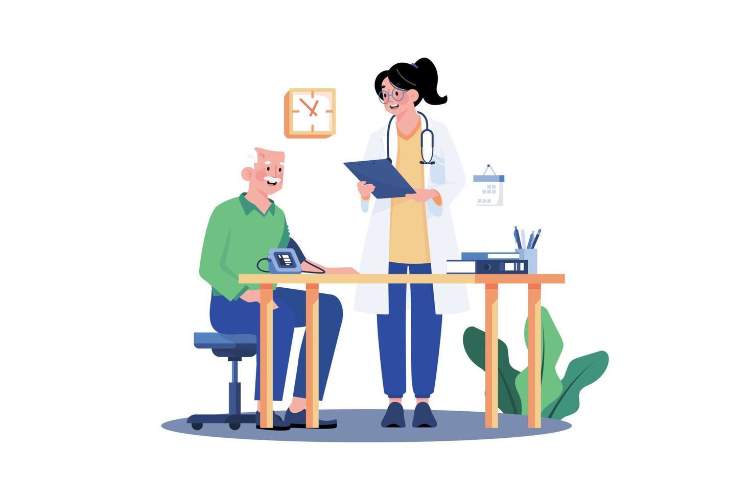 Man Getting Doctor's Appointment Illustration concept on white background vector