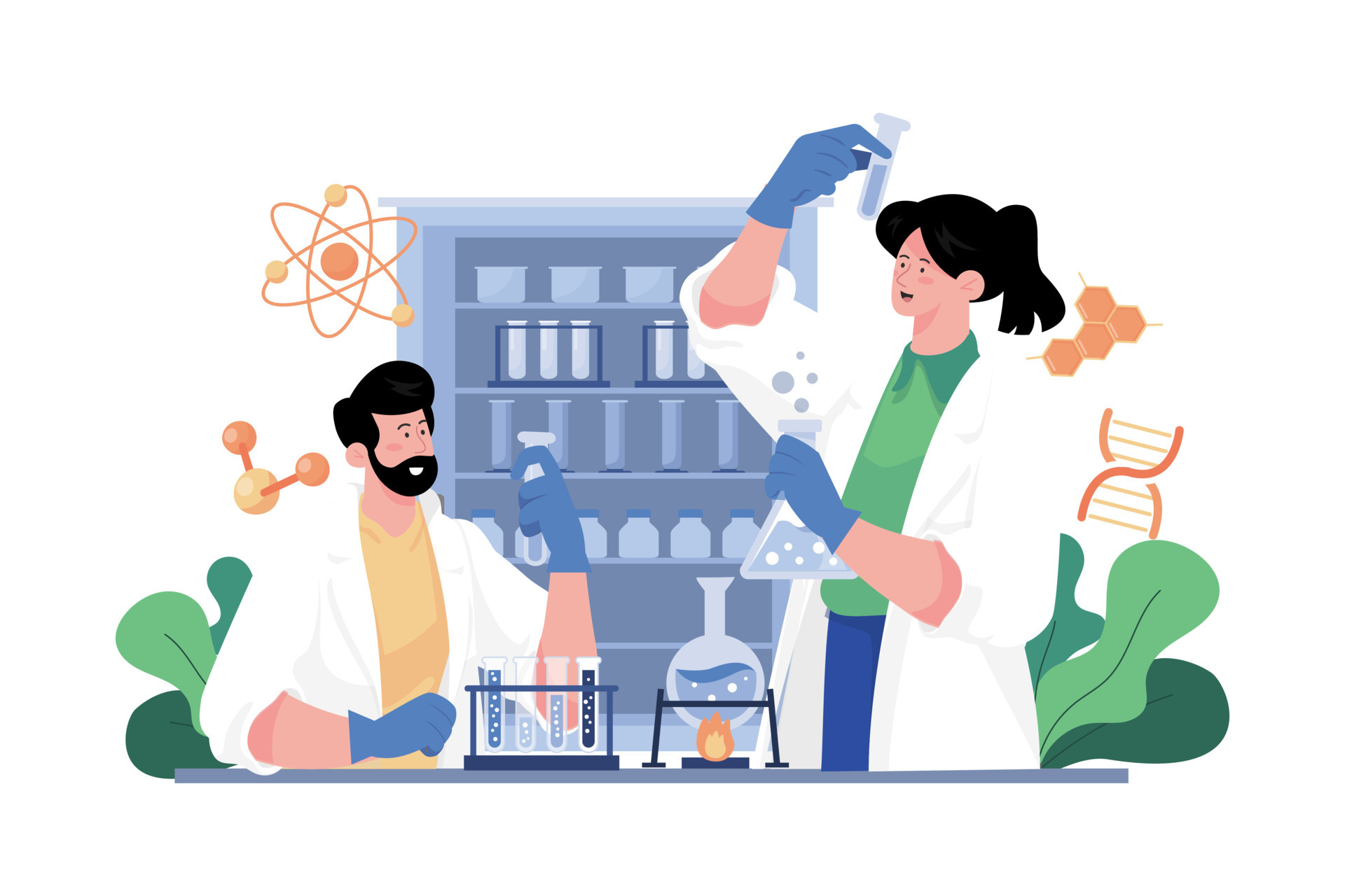 Lab Assistant Working In A Laboratory 20862927 Vector Art at Vecteezy