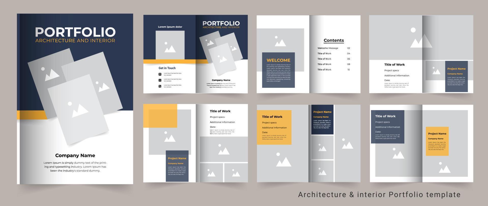 Portfolio design or architecture portfolio or interior portfolio or real estate portfolio vector