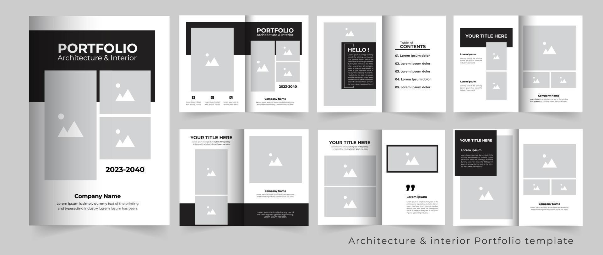 Architecture portfolio or interior portfolio or real estate portfolio design template vector