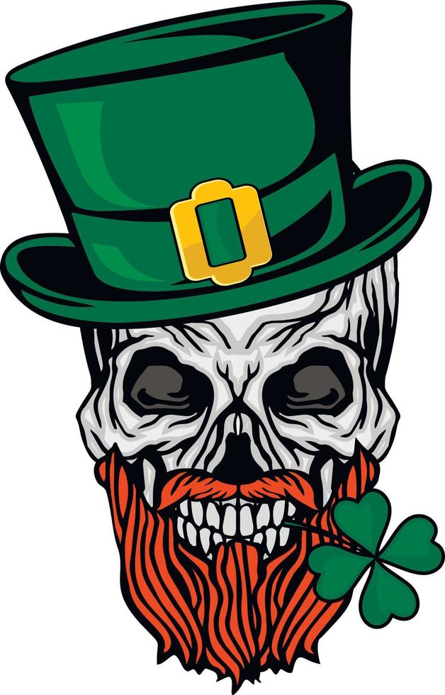 st. Patrick skull, grunge vintage design t shirts vector