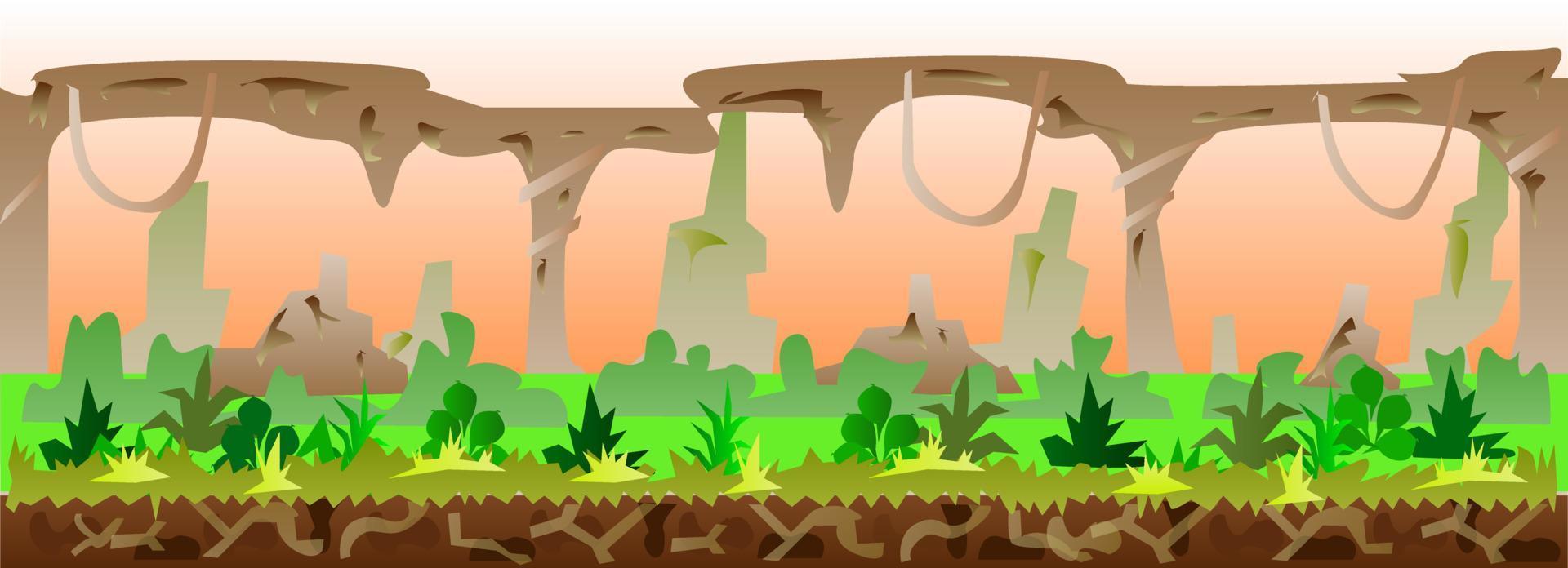 fondo de juego de paisaje vector