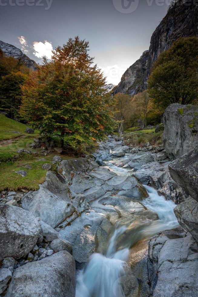 un corriente en el Valle durante el otoño foto
