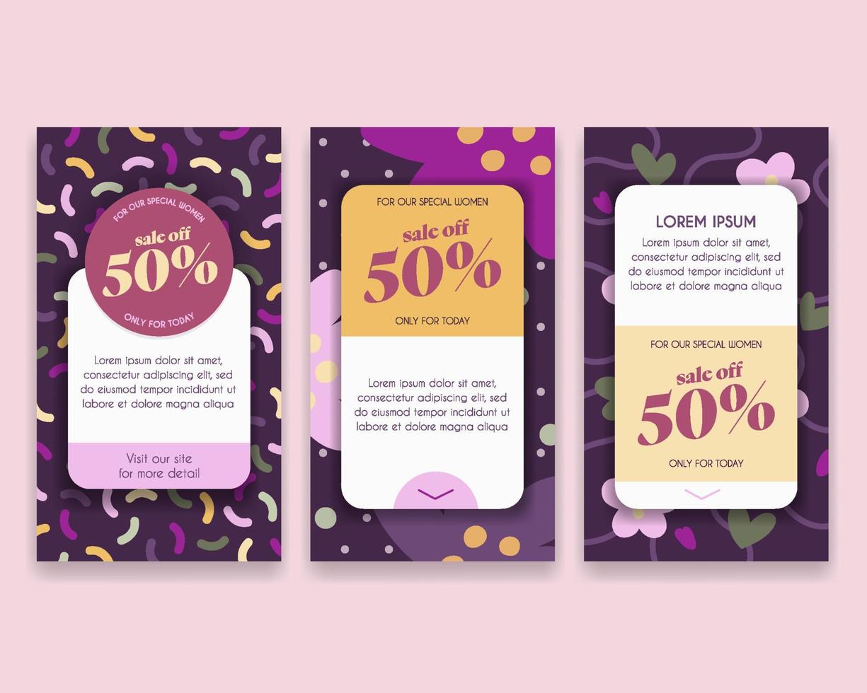 Abstract sale banner for instagram story vector