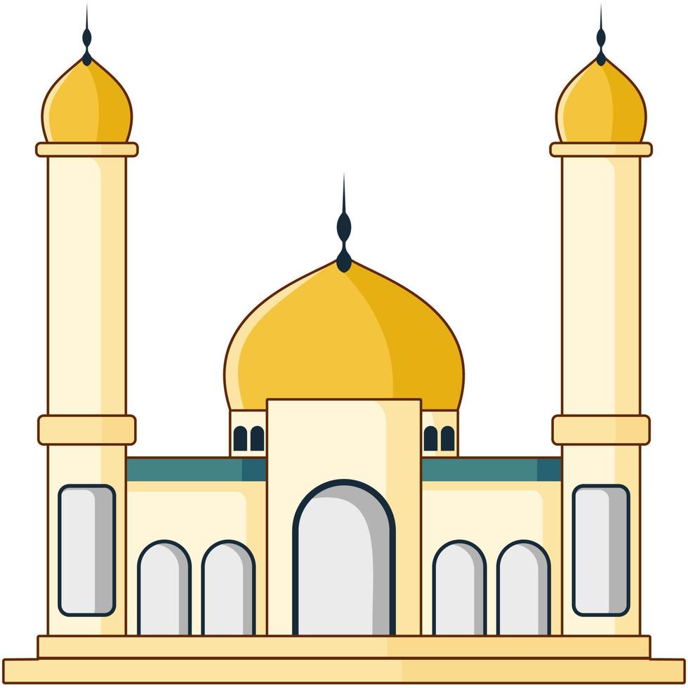 Muslim mosque flat vector illustration