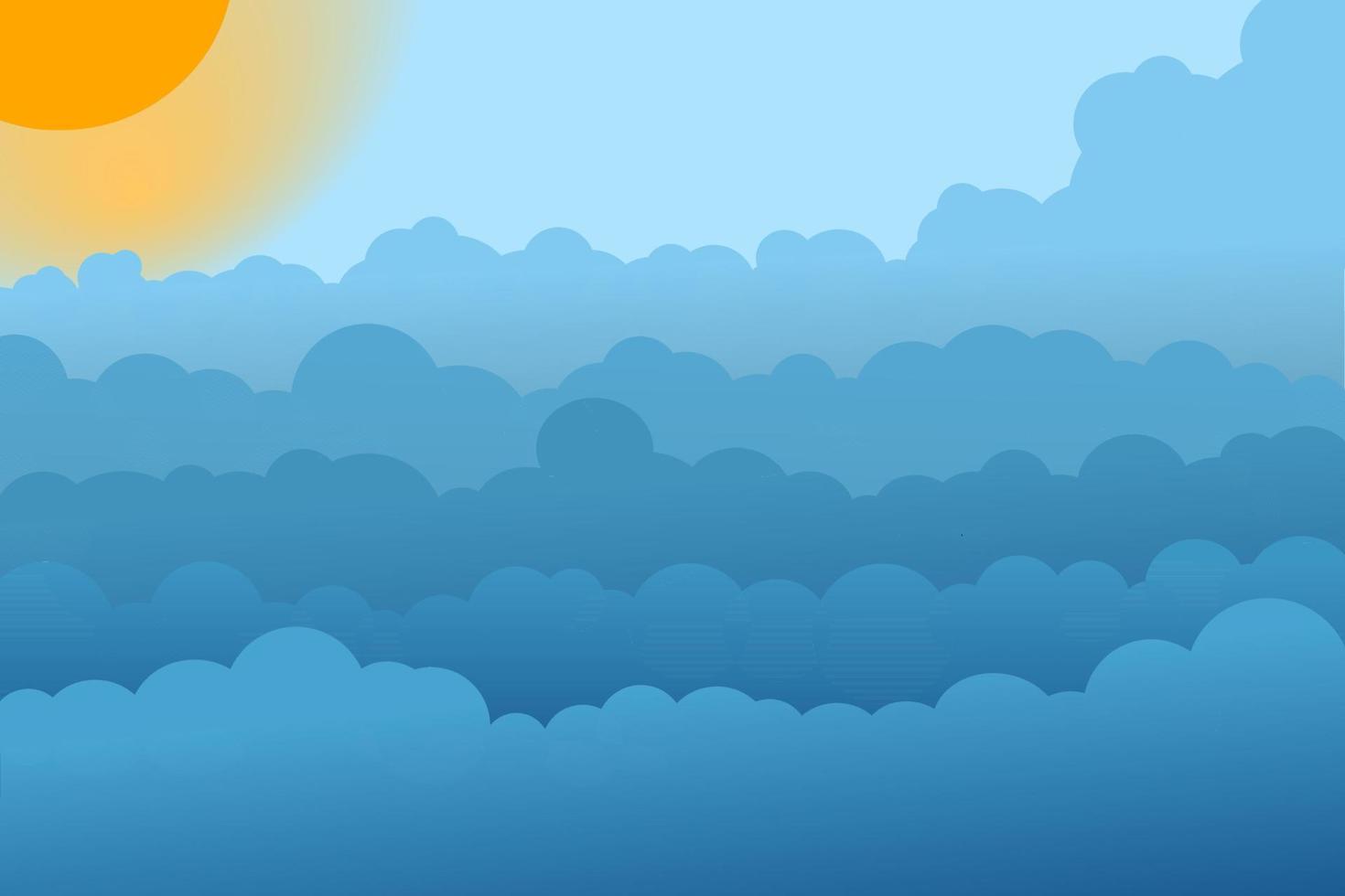 Sky and Clouds, Beautiful Background. Stylish design with a flat, cartoon poster, flyers, postcards, web banners. holiday mood, airy atmosphere. Isolated Object. Design Material. Vector illustration.
